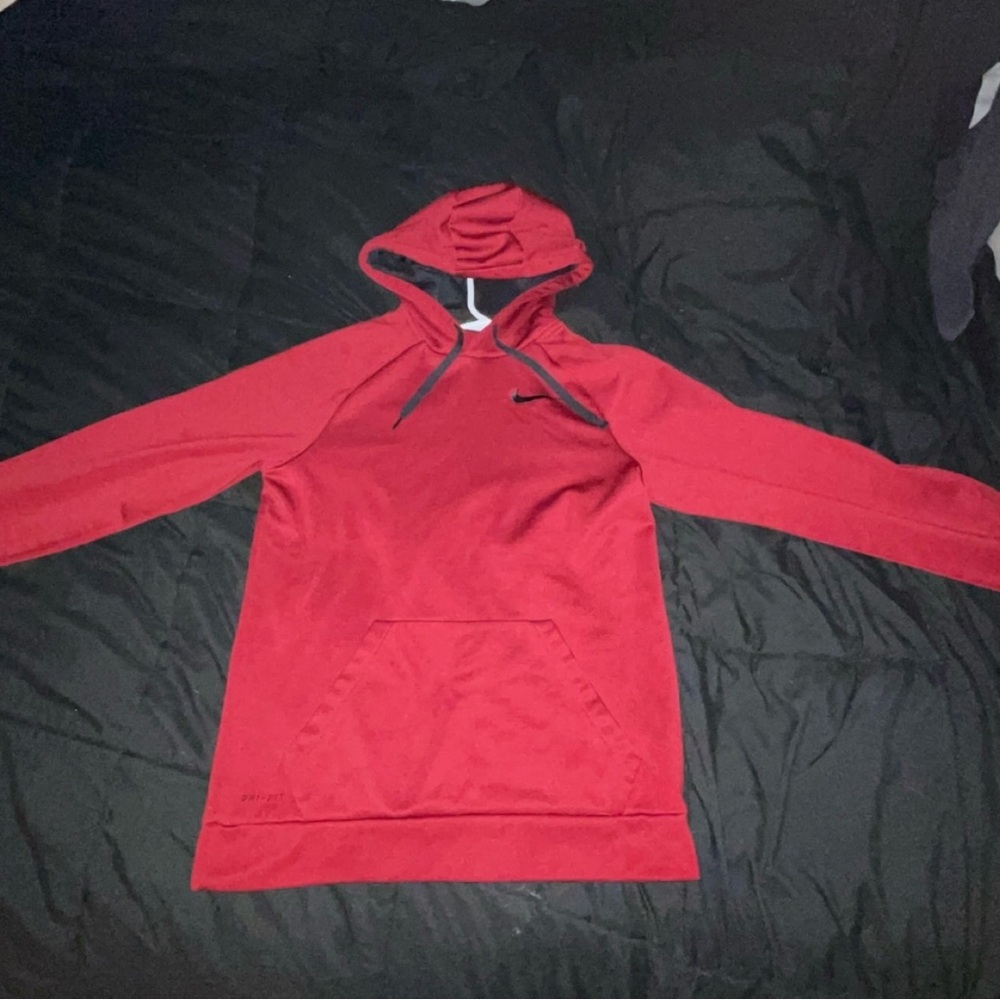Dark Red Crimson Nike Hoodie with Black Logo